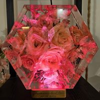 lampada in resina con il tuo bouquet - 6