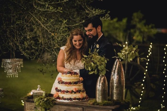 Matrimonio all'aperto: il taglio della torta 1