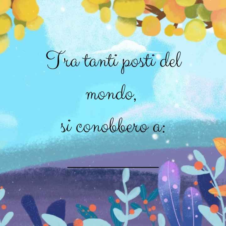 Tra tanti posti del mondo si conobbero a... - 1