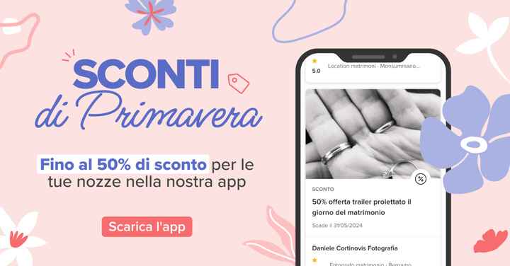 Fino al 50% di sconti: scoprili nella app di Matrimonio.com 👇 - 1