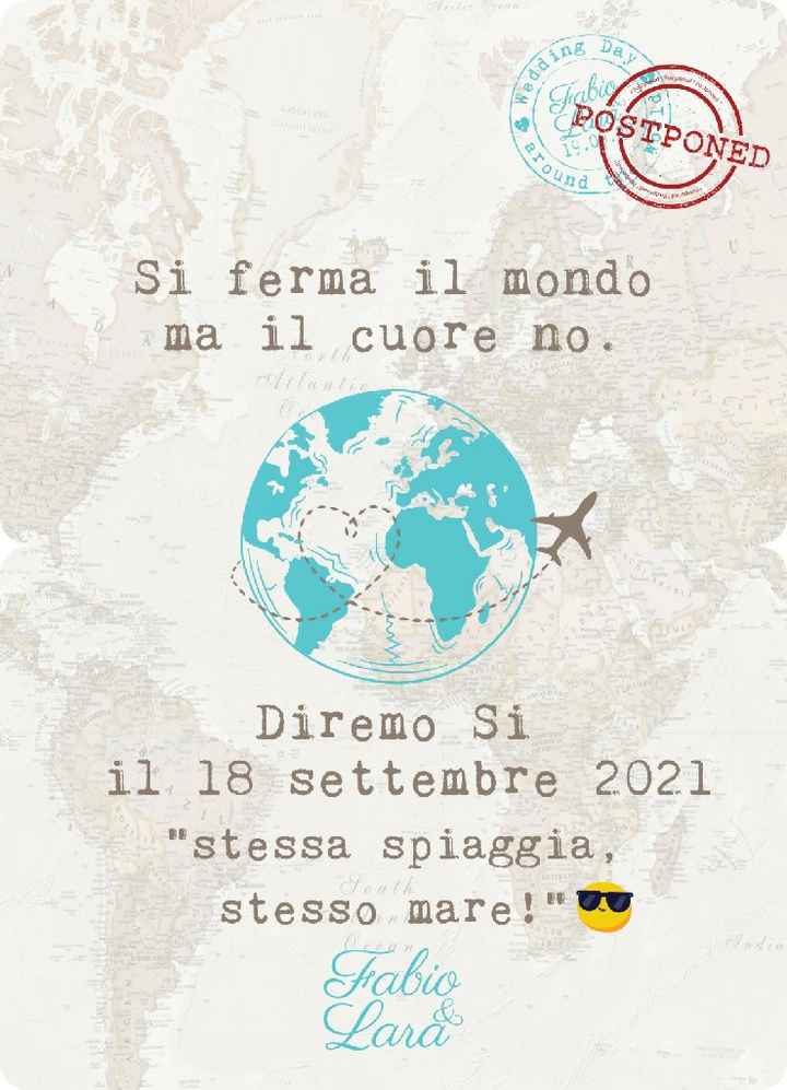 Avete già comunicato a tutti la nuova data del matrimonio? - 1