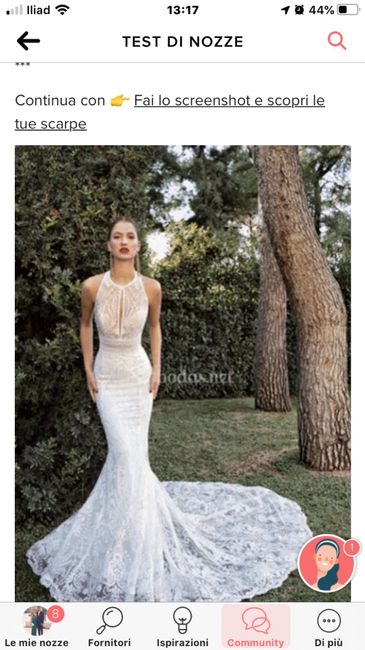 Fai lo screenshot e scopri il tuo abito da sposa - 1