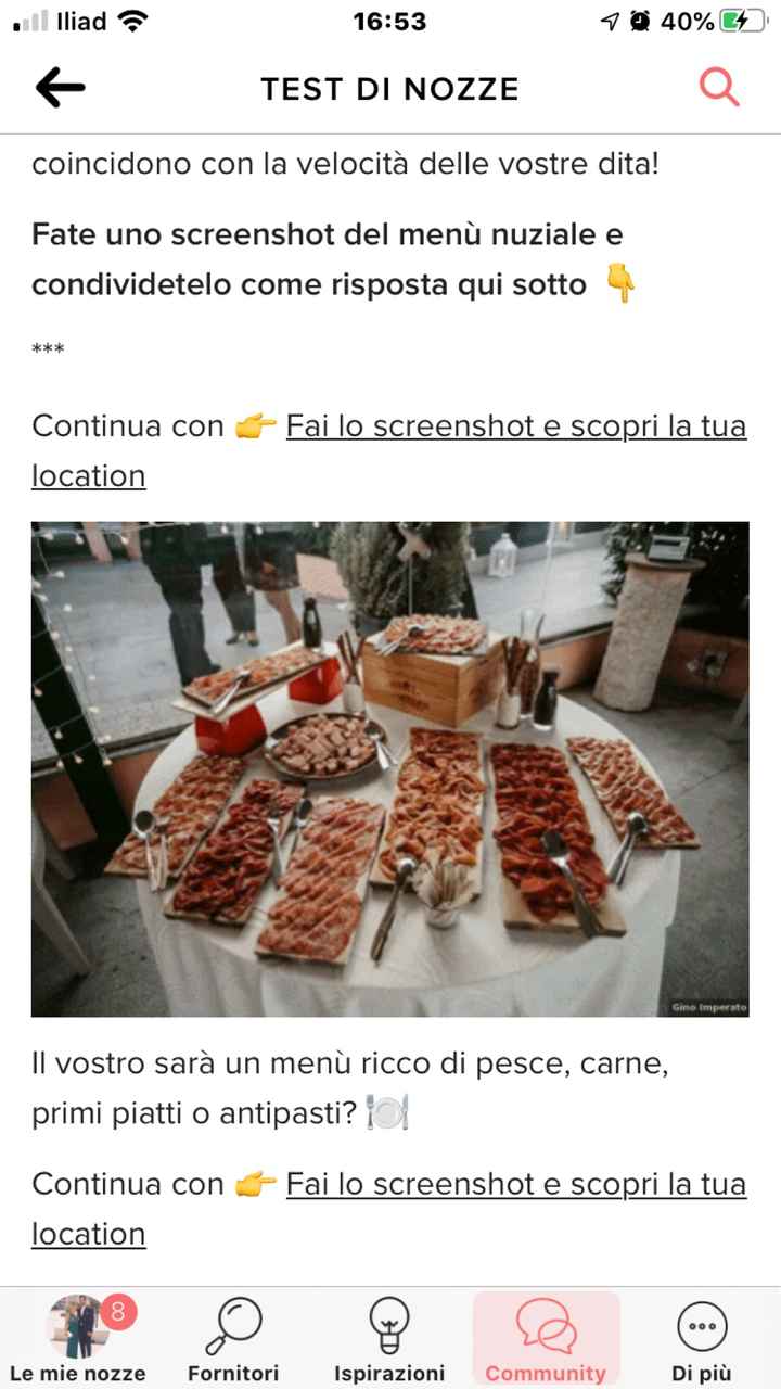 Fai lo screenshot e scopri il tuo menù - 1