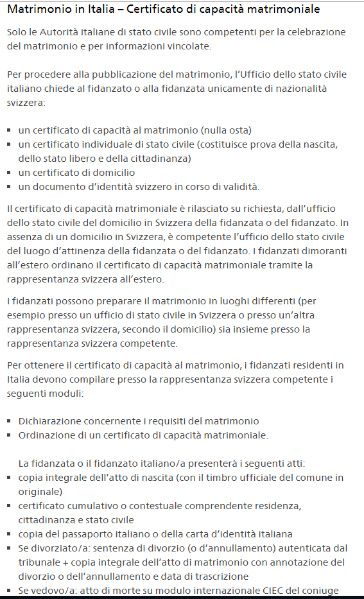 Matrimonio religioso in Italia tra cittadina italiana e cittadino svizzero 6