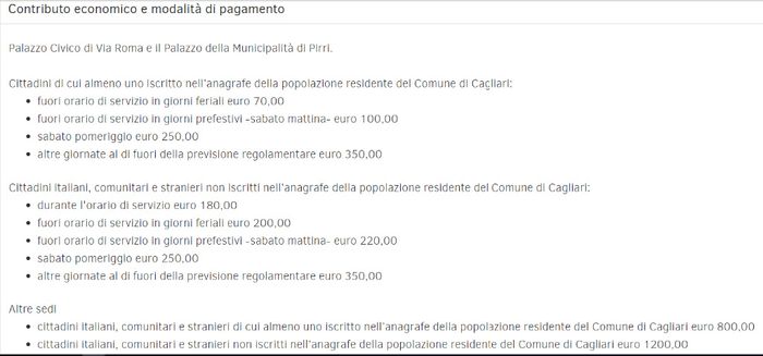 Rito civile cagliari