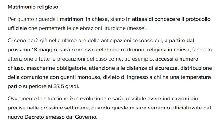 Sposarsi ai tempi del Covid-19 (Coronavirus) 1