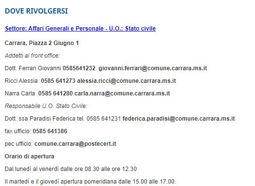 Rito civile Massa Carrara - 2