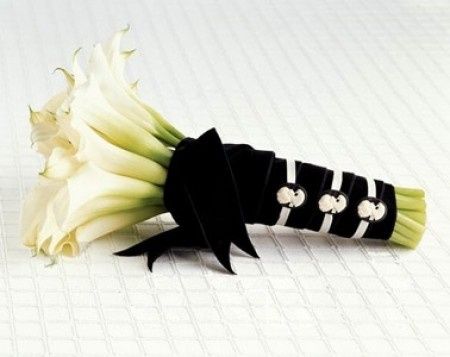 Bouquet gigli bianco e nero