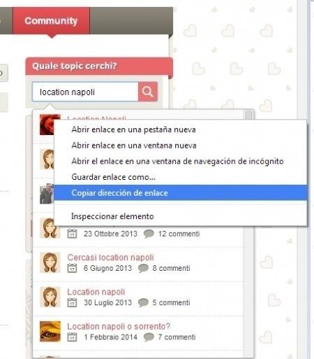 dopo di che si spostai il cursore nel commento che stava scrivendo e si clicca sempre con il tasto d