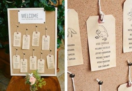 60 idee per il tuo matrimonio: segnaposti e tableau