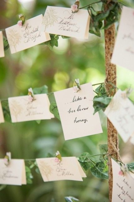 60 idee per il tuo matrimonio: segnaposti e tableau