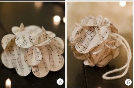 centrotavola con fiori di carta pentagrammata