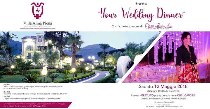 Evento Your Wedding Dinner con Cira Lombardo