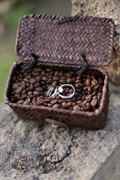 Cofanetto porta anelli matrimonio a tema caffè