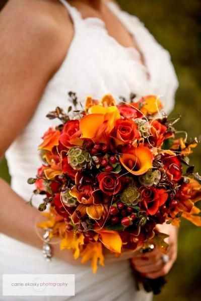 Bouquet da sposa color arancione n.1