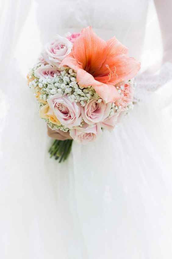 Bouquet da sposa color pesca n.1