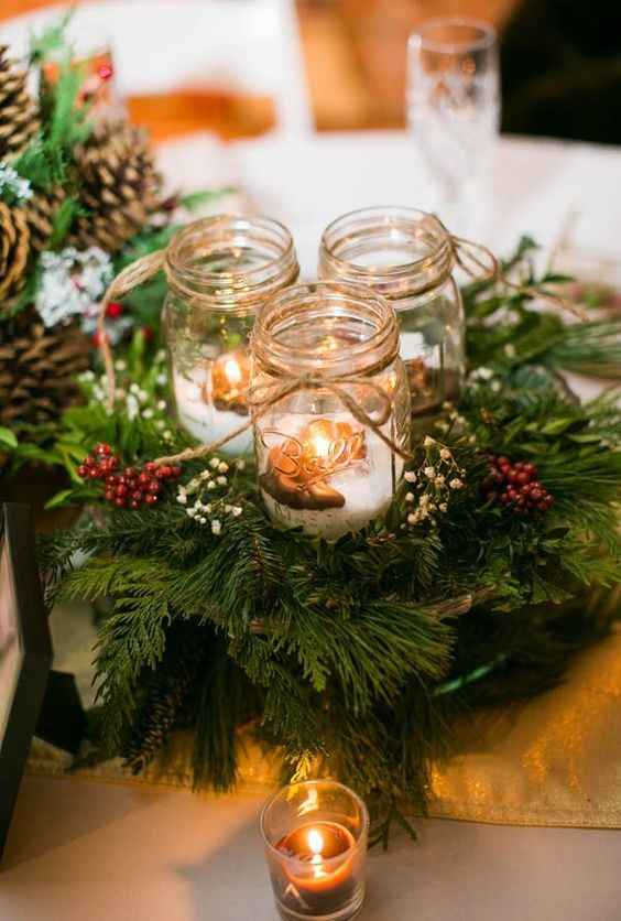 Decorazioni per un tema di nozze ispirato al Natale