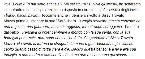 Proposta di matrimonio concerto Emma Marrone