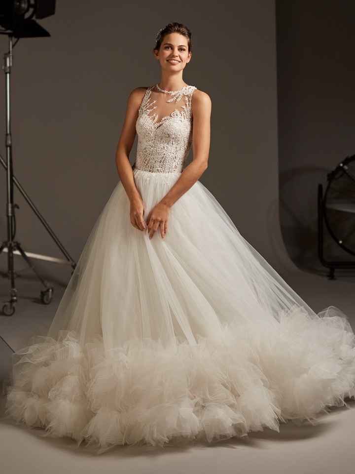 Pronovias 2020 ROCKY Taglio Principessa, Scollo Illusione  Linea Cruise: Dancing Lights