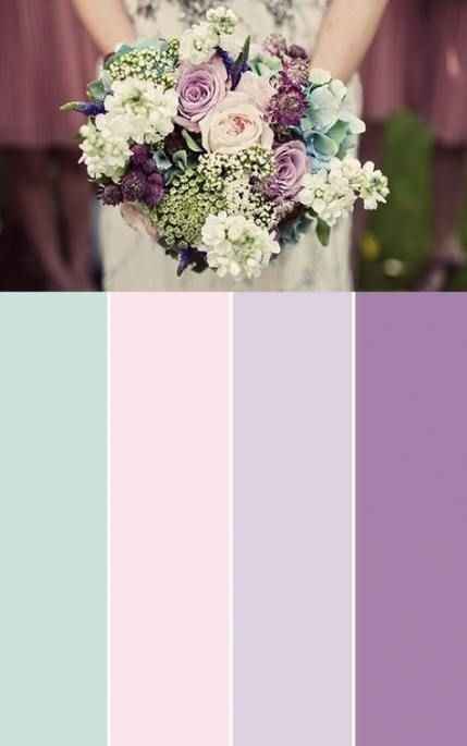 Palette di colori: lilla, celeste e rosa