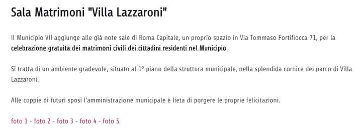 Matrimonio VII Municipio di Roma