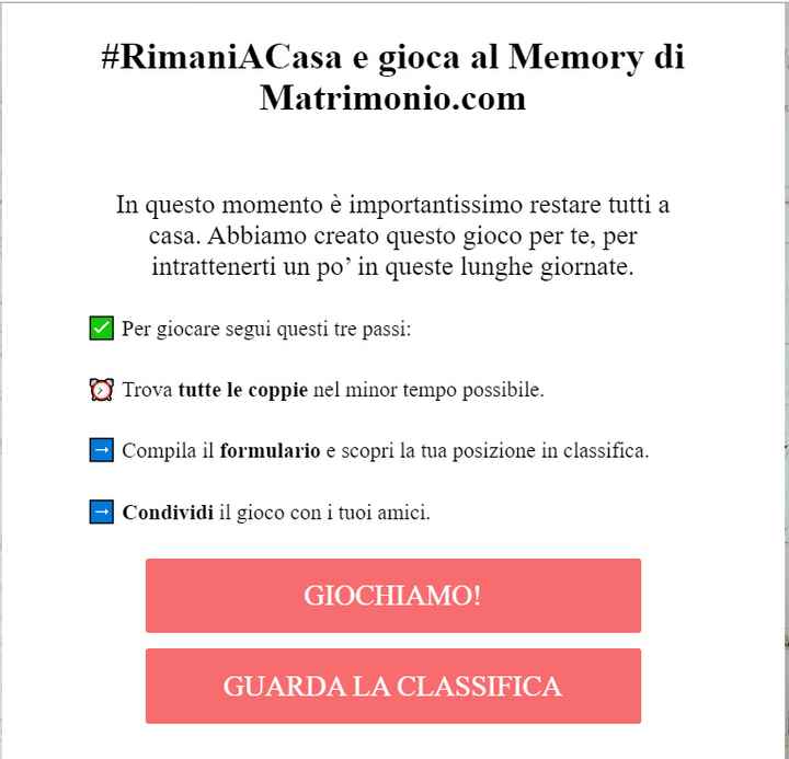 👫 👫  👩🏻‍🤝‍👩🏾 👩🏻‍🤝‍👩🏾   👨🏻‍🤝‍👨🏼 👨🏻‍🤝‍👨🏼Divertitevi a giocare al Memory di Matrimonio.com direttamente