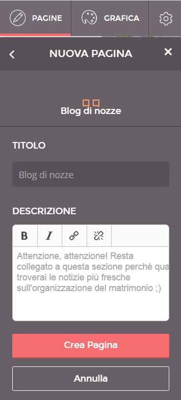 creare lista di nozze