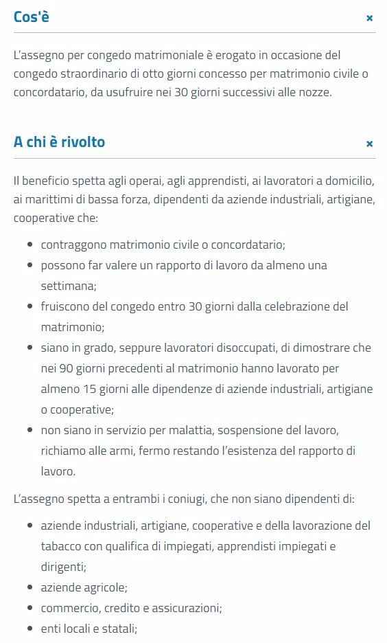 Assegno per congedo matrimoniale