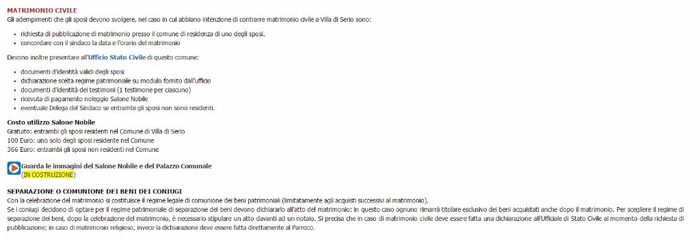 Cerimonia civile nel comune di Villa di Serio, Bergamo