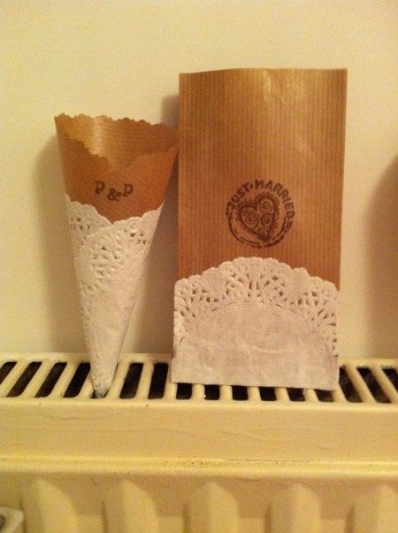 Terza prova coni riso e sacchettini confettata