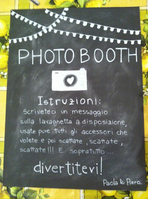 Idea istruzioni photobooth lavagna