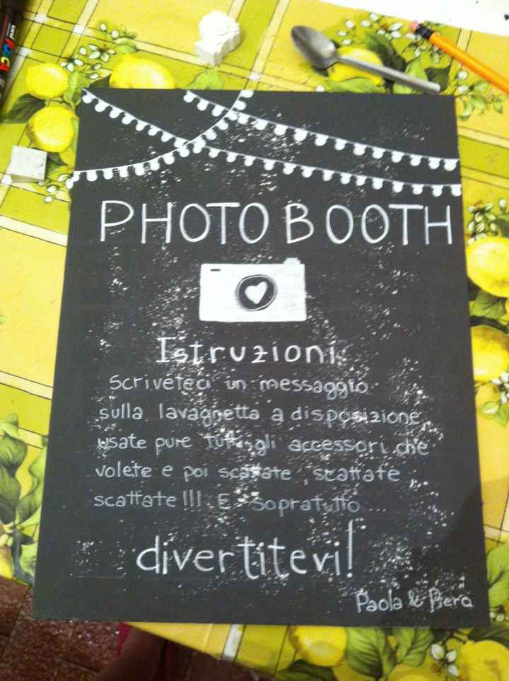 Idea istruzioni photobooth lavagna
