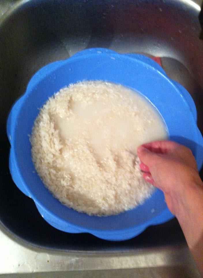 Lavaggio riso antimacchia