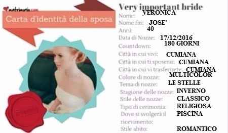 Carta d'identità della sposa - VERONICA