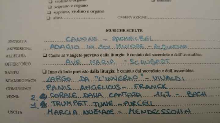 Le musiche della nostra cerimonia - 1