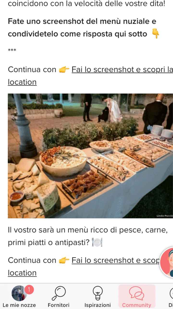 Fai lo screenshot e scopri il tuo menù - 1