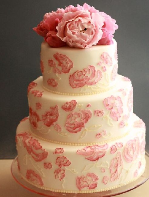 wedding cake con peonie