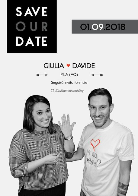 Il nostro save the date è stato questo..fatto da una mia amica grafica e inviato via Whatsapp..ha pr