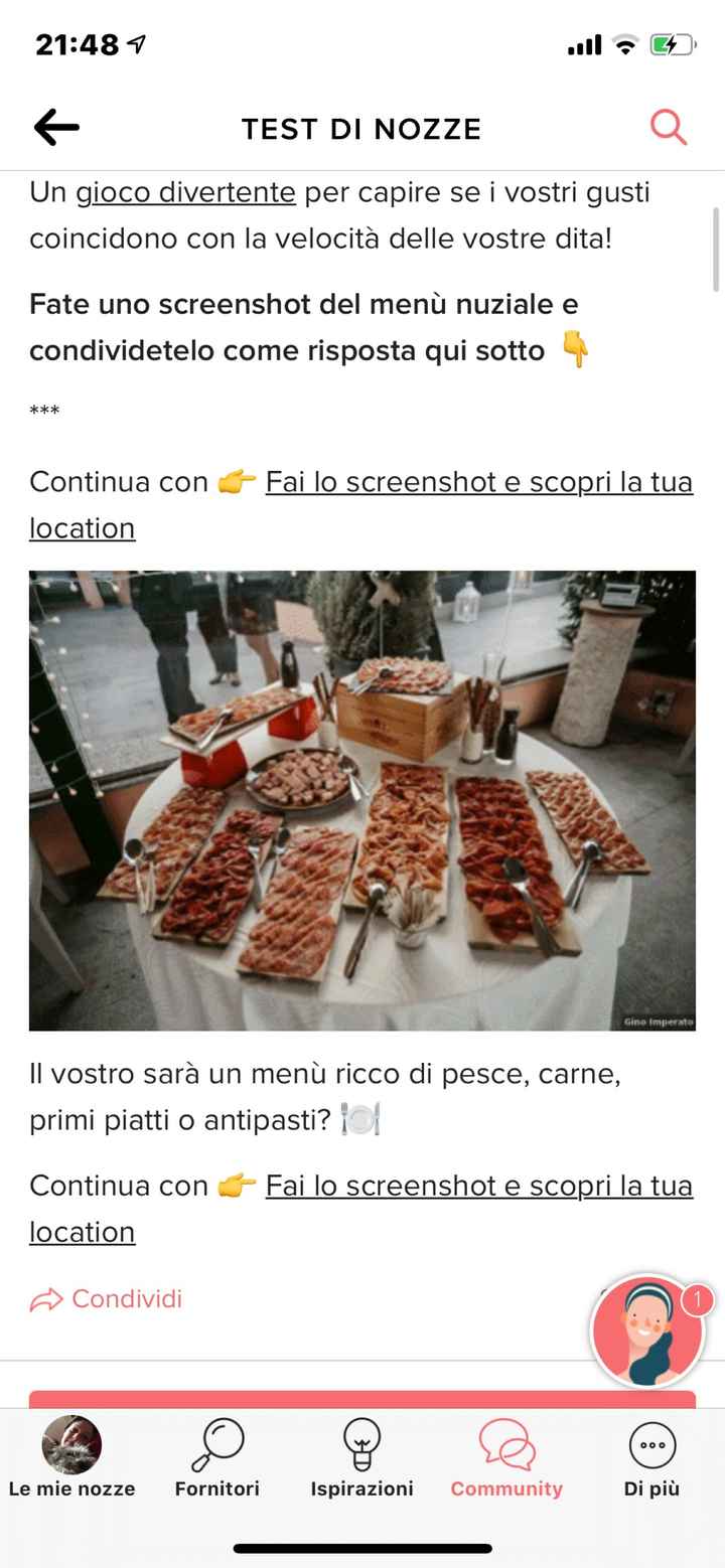 Fai lo screenshot e scopri il tuo menù - 1