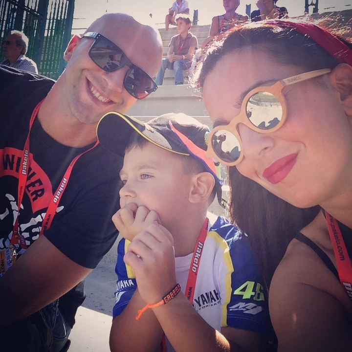 Qui a Misano con il nostro bambino, il mio fm corre in moto 