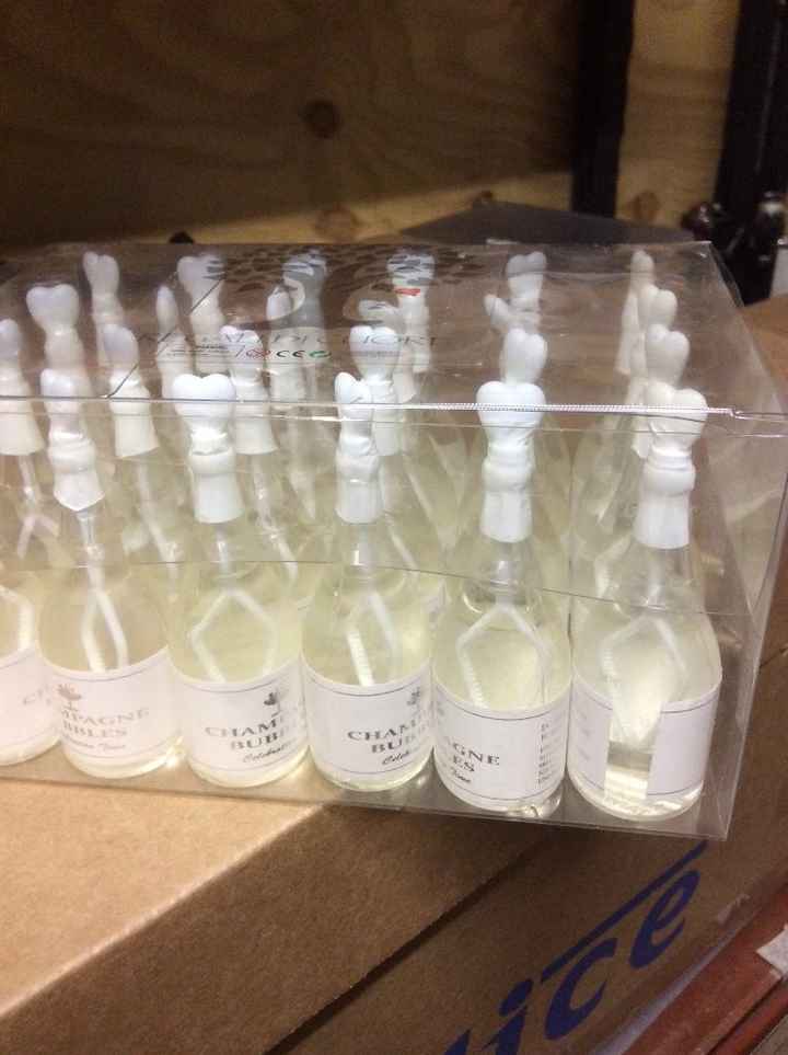 Ecco pronte le bolle a forma di bottiglietta di champagne