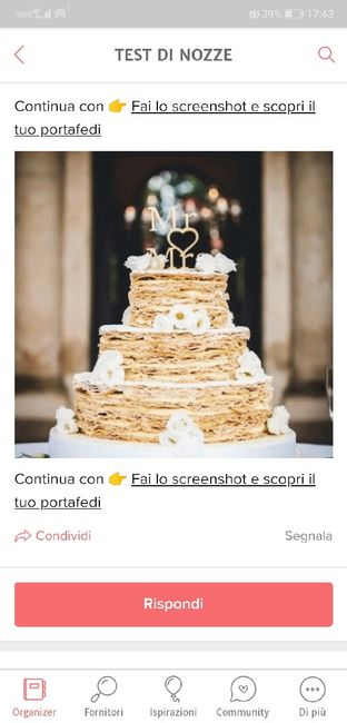 Fai lo screenshot e scopri la tua torta nuziale - 1