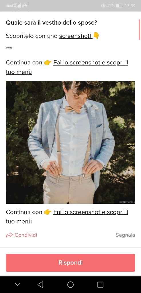 Fai lo screenshot e scopri il vestito dello sposo - 1