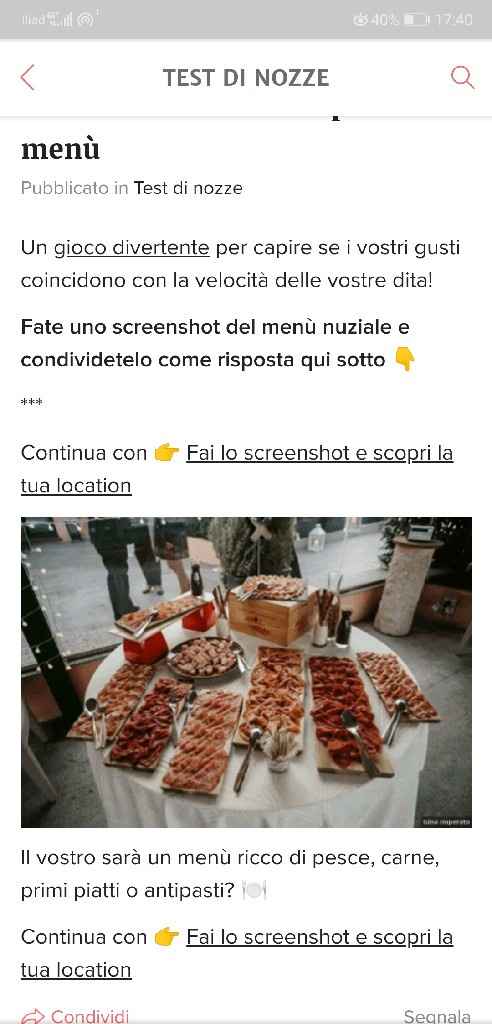 Fai lo screenshot e scopri il tuo menù - 1