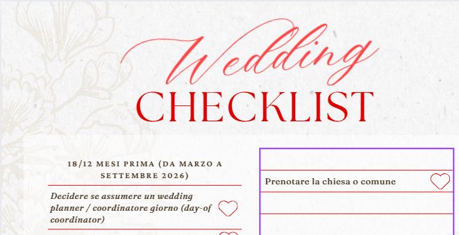 Si iniziano i preparati per le nostre nozze!