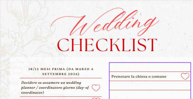 Si iniziano i preparati per le nostre nozze!