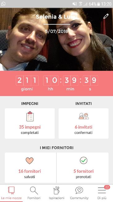 Quanto segna il countdown della App di Matrimonio.com? 📅 5