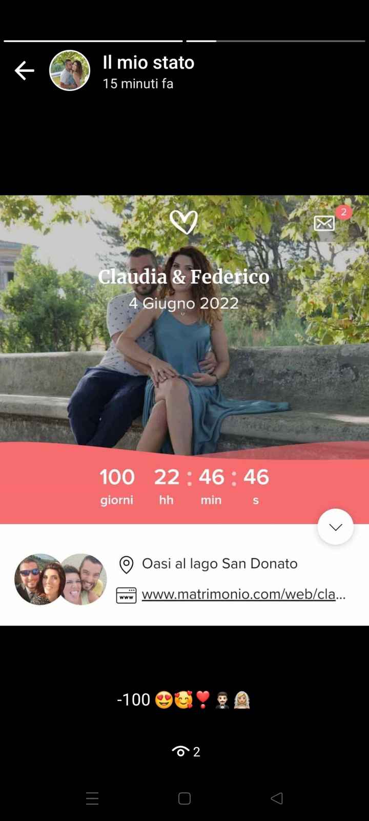 -100 giorni al nostro si 👰🏼‍♀️🤵🏻‍♂️❣️❤️ - 1