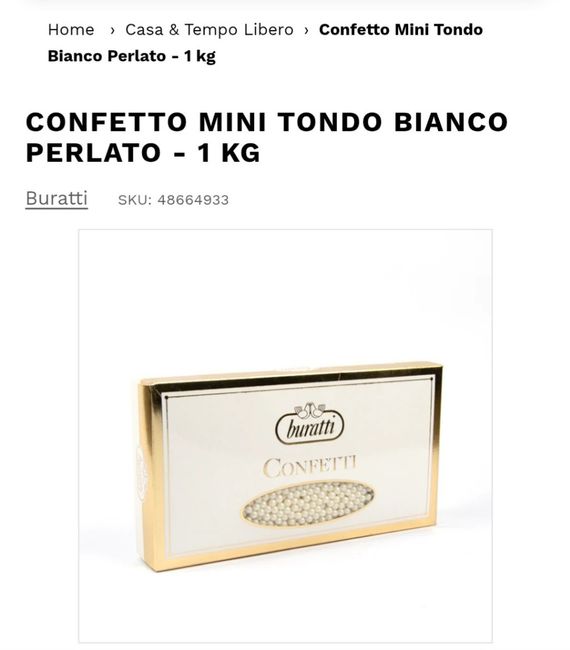 Aiuto grandezza confetti 7