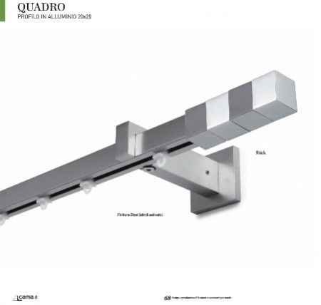 Binario Bastone Alluminio Satinato Quadro per Tende Accessori Parete